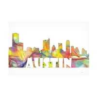 Marlene Watson 'Austin Texas Skyline Mclr 2' Vászon Művészet