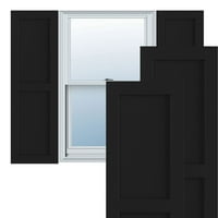 Ekena Millwork 12 W 27 H True Fit PVC Két egyenlő sík panel, fekete