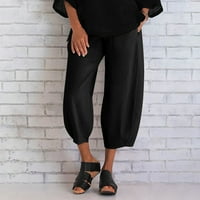 Dadaria tanár nadrág női divatos női nyári alkalmi laza pamut és vászon Egyszínű széles lábú nadrág Fekete S, nők