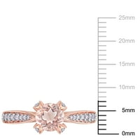 A Miabella női karátos engedéllyel rendelkező morgait és karátos gyémánt 14KT rózsa arany eljegyzési gyűrű
