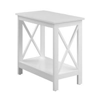 Oxford Chairside End asztal polccal, fehér