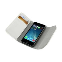 Reiko kivert pénztárca hitelkártya bőr Flip tok Apple iPhone SE 5s-fehér