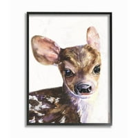Stupell Industries Aranyos Baby Deer Animal Wercolor festmény keretes giclee texturizált művészet, George Dyachenko