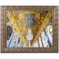 Védjegy Szépművészet Versailles Windows Hall Canvas Art készítette: Yale Gurney, arany díszes keret