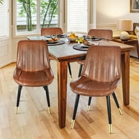 Design Group Retro Armless Brown étkezőoldali szék arany lábakkal, 4 -es készlet