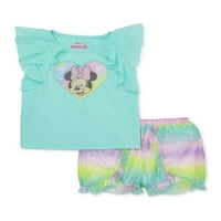 Minnie Mouse baba kisgyermek lány fodros póló & fodros Trim rövidnadrág, Ruhakészlet