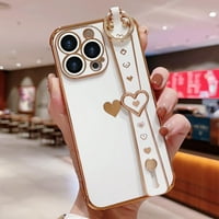 iPhone Pro Case Aranyos Szerelem-Szív borítás csuklópánt telefon fedél Női Lányok Bling Puha Szilikon kamera lencse