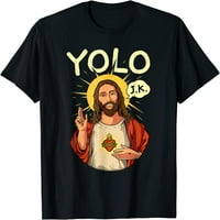 Jézus Krisztus YOLO JK mém vicces keresztény húsvéti póló
