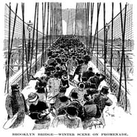 Brooklyn Híd, 1898. N ' Brooklyn Híd-Téli Jelenet A Sétányon.'Rajz, C1898. Poszter nyomtatás