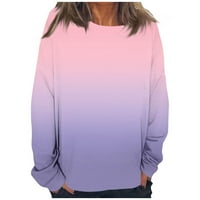 GDfun Női pulóver pulóver Streetwear Monogram nyomtatási gradiens laza illeszkedés napi Kerek nyakú Hosszú ujjú-kapucnis