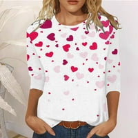 Alapvető Hosszú ujjú felsők Női Női laza illeszkedésű pólók Valentin-napi sorozat minta Női felsőkhöz szerelem nyomtatott