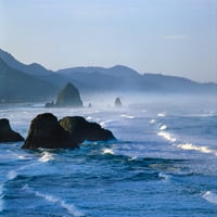 Szénakazal sziklák Cannon Beach, Ecola Állami Park, Clatsop County, Oregon, USA Poszter Nyomtatás panoráma képek