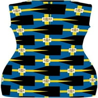 Királyi svéd zászló női ruha vágott köldök ujjatlan rövid Mini ruhák Wrap Hip Tank Szoknya