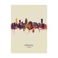 Védjegy Szépművészet 'Montreal Canada Skyline Portré III' vászon művészete, Michael Tombsett