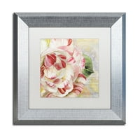 Védjegy Szépművészet Camellias II Canvas Art by Color Bakery White Matte, ezüst keret
