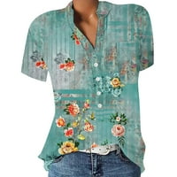 Umitay Női blúzok elegáns Alkalmi Női Rövid ujjú Gombos ing felsők nyári virágos női üzleti alkalmi ingek