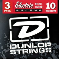 Dunlop-DEN-nikkelezett acél Közepes Elektromos gitár 6-String-Set -.010-.046