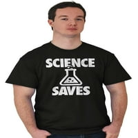 A tudomány megmenti a Nerdy Scientist Geek férfi grafikus pólóját Brisco Brands 2x