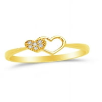 14k sárga arany CZ köbös Cirkónia divatos divat szív gyűrű mérete 5.5