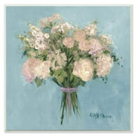 Stupell Industries Rose Bouquet virág kék rózsaszín festmény fali plakk Jadei Graphics