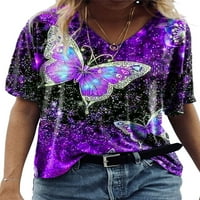 Lumento Butterfly pólók Női alkalmi rövid ujjú nyári felsők blúz