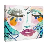 Wynwood Studio Fashion and Glam Wall Art vászon nyomtatványok 'gina' portrék - fehér, rózsaszín