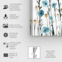 Wynwood Studio virág- és botanikus fali művészet vászon nyomtatványok „gyönyörű növekedés” virág - kék, fehér