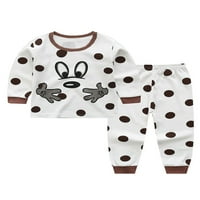 Paille Kisgyermek Hálóruha Legénység Nyak Loungewear Rugalmas Derék Hálóruha Gerenda Láb Fénykép Pizsama Készletek