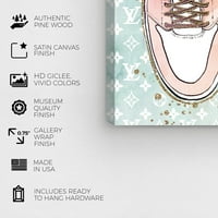 Wynwood Studio Fashion and Glam Canvas Art Print 'Blush Fashion Sneakers' cipő - rózsaszín, zöld