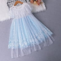 HuaAngel Lányok hópehely szív nyomtatás Pamut hercegnő ruha köpeny méretben 2-7