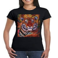 Junior Tigrisfestése fekete póló 2x-nagy