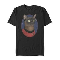 Férfi Star Trek Uhura macska portré grafikus póló fekete Nagy