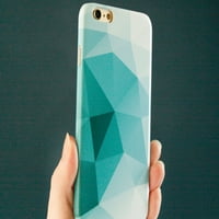 Kékeszöld Geometriai telefon tok iPhone Pro ma Mini Xs Plus Modern esztétikai absztrakt háromszögek S G-GEOTE