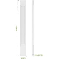 4 W 96 H 2 P Két egyenlő sík panel PVC Pilaster W Standard Capital & Base