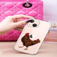 Puha TPU átlátszó tok vékony védőburkolat Apple iPhone mini 5.4, Barna Rhode Island vörös csirke