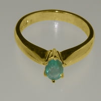 Brit készült 14K sárga arany természetes smaragd Női ígéret gyűrű - méret opciók-méret 8.75