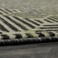 Mohawk otthoni prizmatikus arosztrand fekete kortárs csíkos precíziós nyomtatott terület szőnyeg, 10'x14 ', fekete