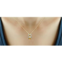 JewelersClub Ezüst lánc nyaklánc nők számára - 14K aranyozott ezüst nyaklánc pezsgővel 1. CTW sárga citrin és létrehozott