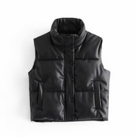 Női dzsekik divat elegáns utcai Tartály felsők pamut kabát kabát Fekete M