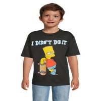 A Simpsons Boys Bart Collegiate grafikus pólók rövid ujjú, 2-csomag, 4-18.