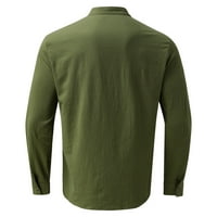 Wozhidaose Férfi ingek alkalmi egyszerű kényelmes Egyszínű galléros ing felső Komfort színek póló Zöld XL