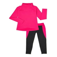 Athletic Works Girls 4-Cozy Zip pulóver pulóver és Legging, 2 részes aktív készlet