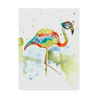 Védjegy képzőművészet 'Smarty Pants Flamingo' vászon művészet Jennifer Goldberger