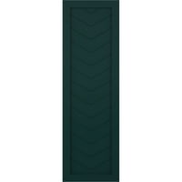 Ekena Millwork 15 W 58 H True Fit PVC egy panel Chevron modern stílusú rögzített redőnyök, termálzöld