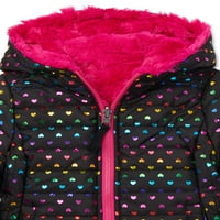 BHIP lányok reverzibilis kapucnis puffer kabát, 4-16 méret