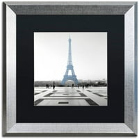 Védjegy képzőművészet Eiffel Serenity vászon művészet Alan Blaustein, fekete matt, ezüst keret