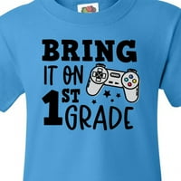 Inktastic Bring it on 1st Grade videojáték-vezérlő Ifjúsági póló