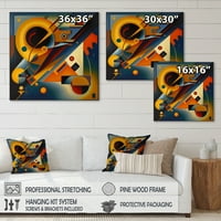 Designart Többszínű Geometriai Narancssárga Formák V Vászon Fal Művészet