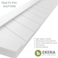 Ekena Millwork 12 W 61 H True Fit PVC egy panel Chevron modern stílusú rögzített redőnyök, befejezetlen