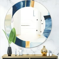 Designart' Indigo Panel IV ' Modern tükör-ovális vagy kerek Fali tükör
